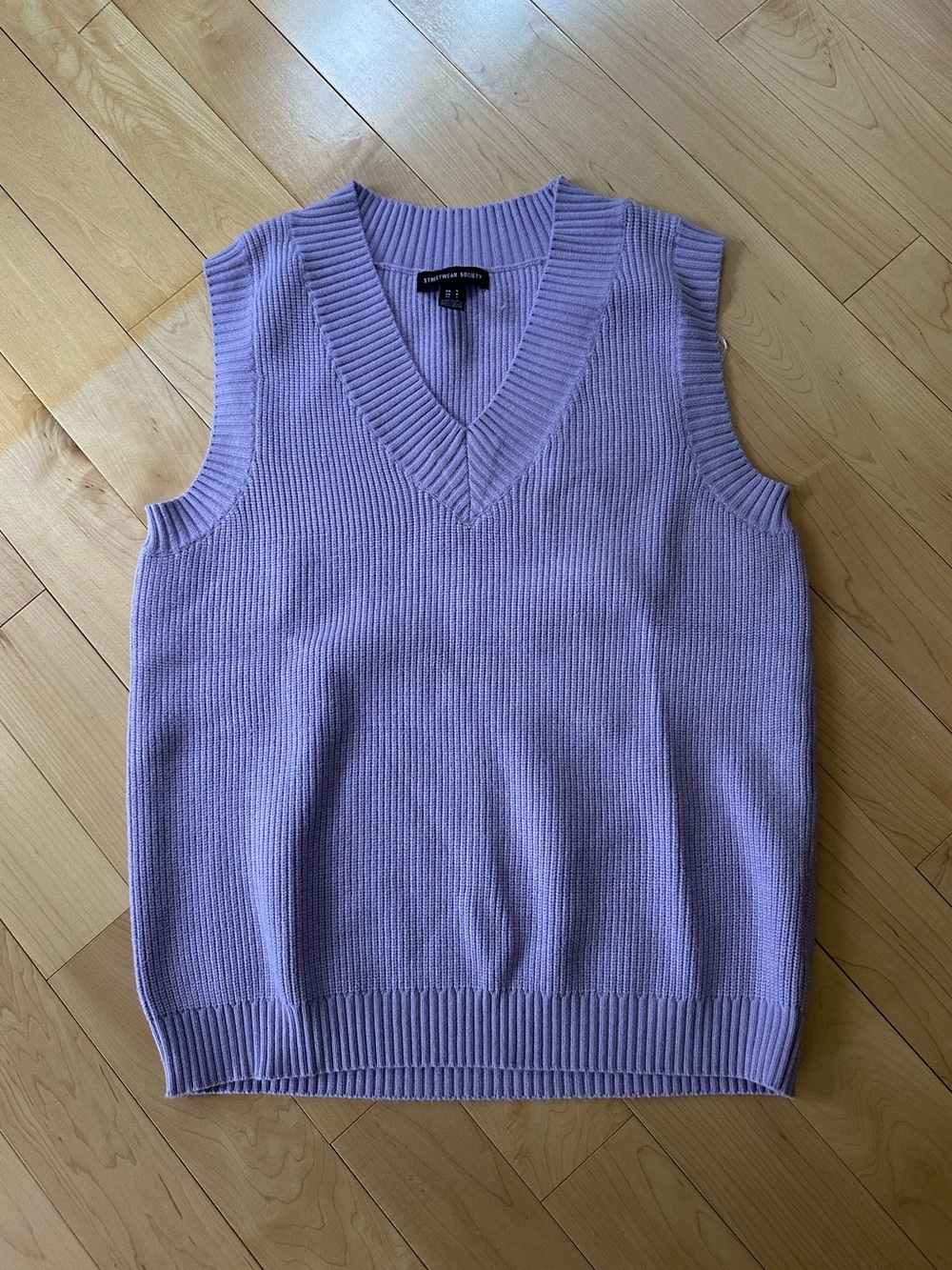 Streetwear Society Lavender V-Neck Knit Vest